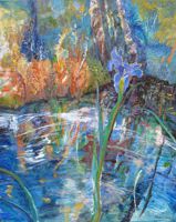 Water Iris Blue - painting
